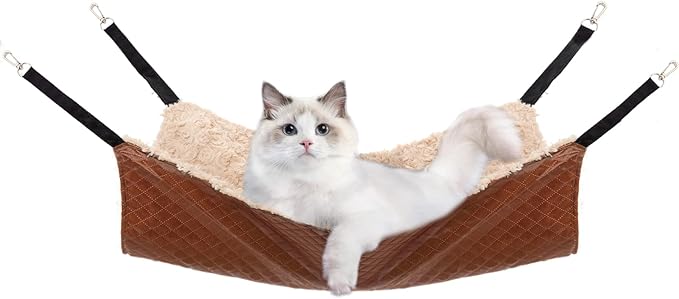Cat Hammock Bed, Medium Reversible Cage Hammock Hanging Soft Bed for Kitten